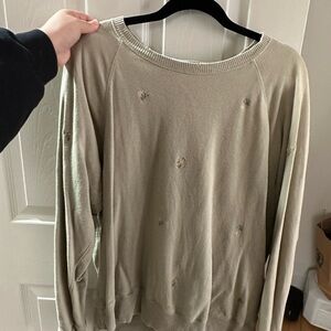 Embroidered olive Sweater